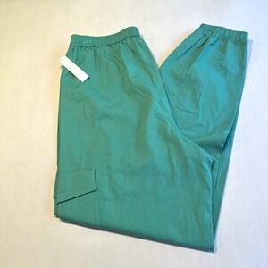 Abound Womens  Medium Elastic Waist Cargo Pants Green‎ Casual Trousers